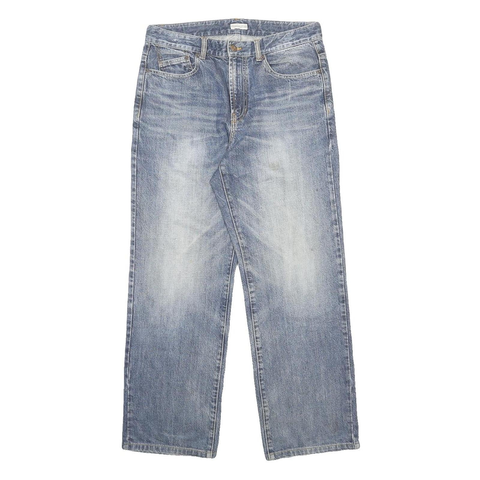 FLORENCE & FRED Mens Jeans Blue Cotton Relaxed Straight Denim W32 L29 Casual