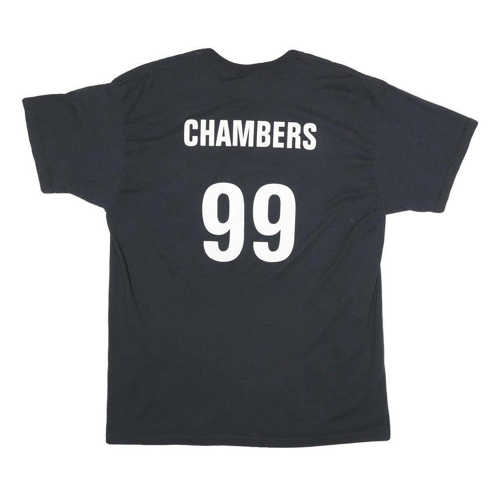 JERZEES Mens Black Wapakoneta Baseball Graphic T-Shirt XL Short Sleeve Crew Neck