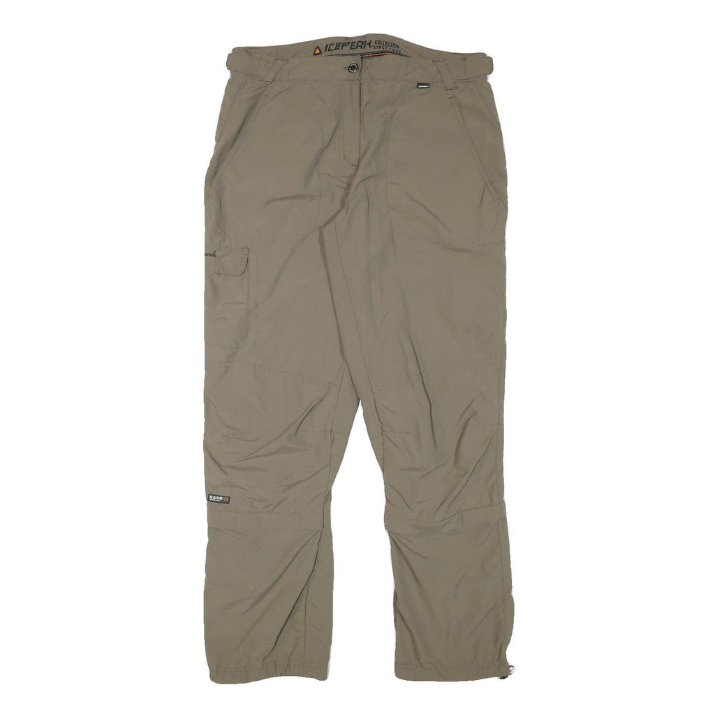 ICEPEAK Womens Polyester Blend Beige Regular Fit Trousers W32 L28 Outdoor Zip