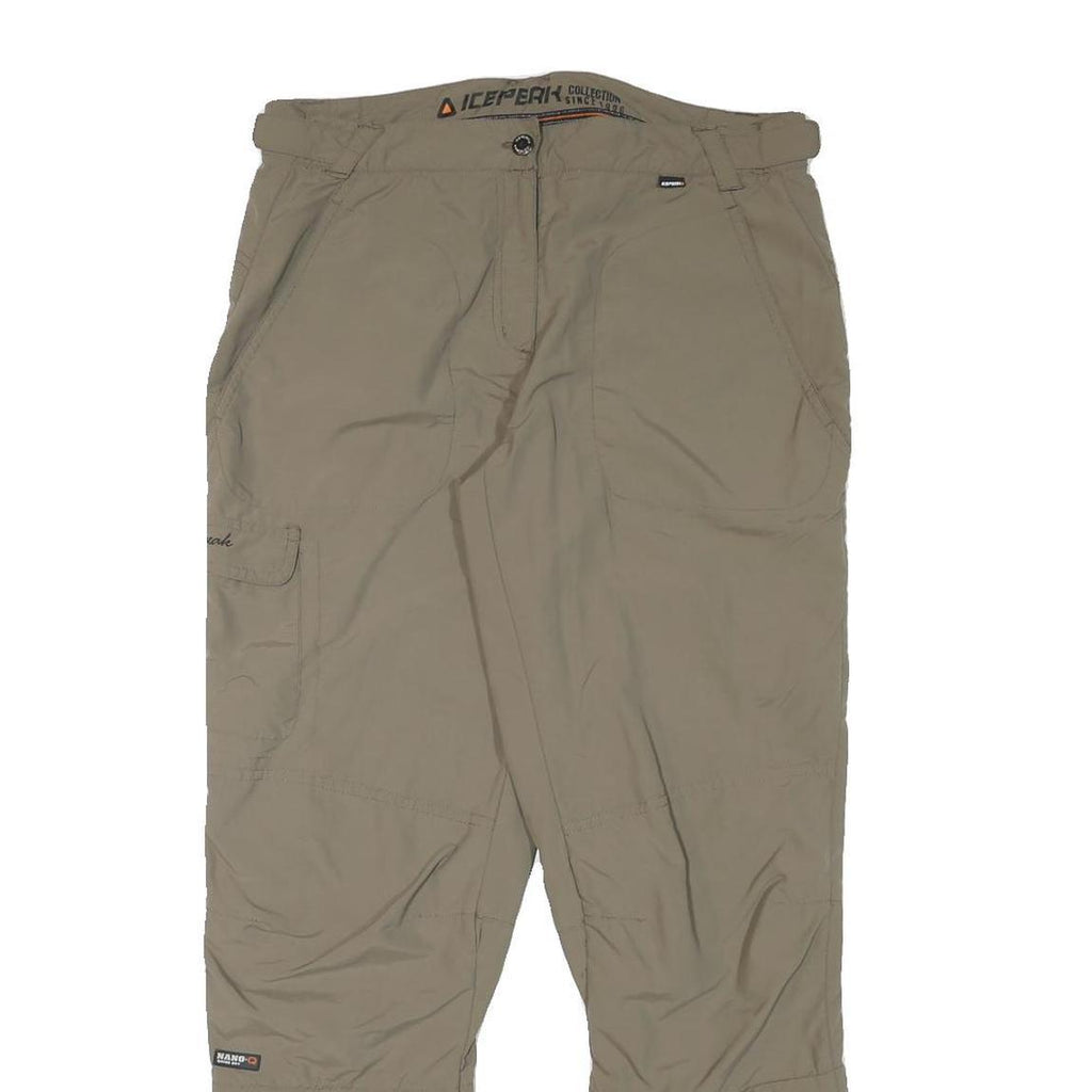 ICEPEAK Womens Polyester Blend Beige Regular Fit Trousers W32 L28 Outdoor Zip