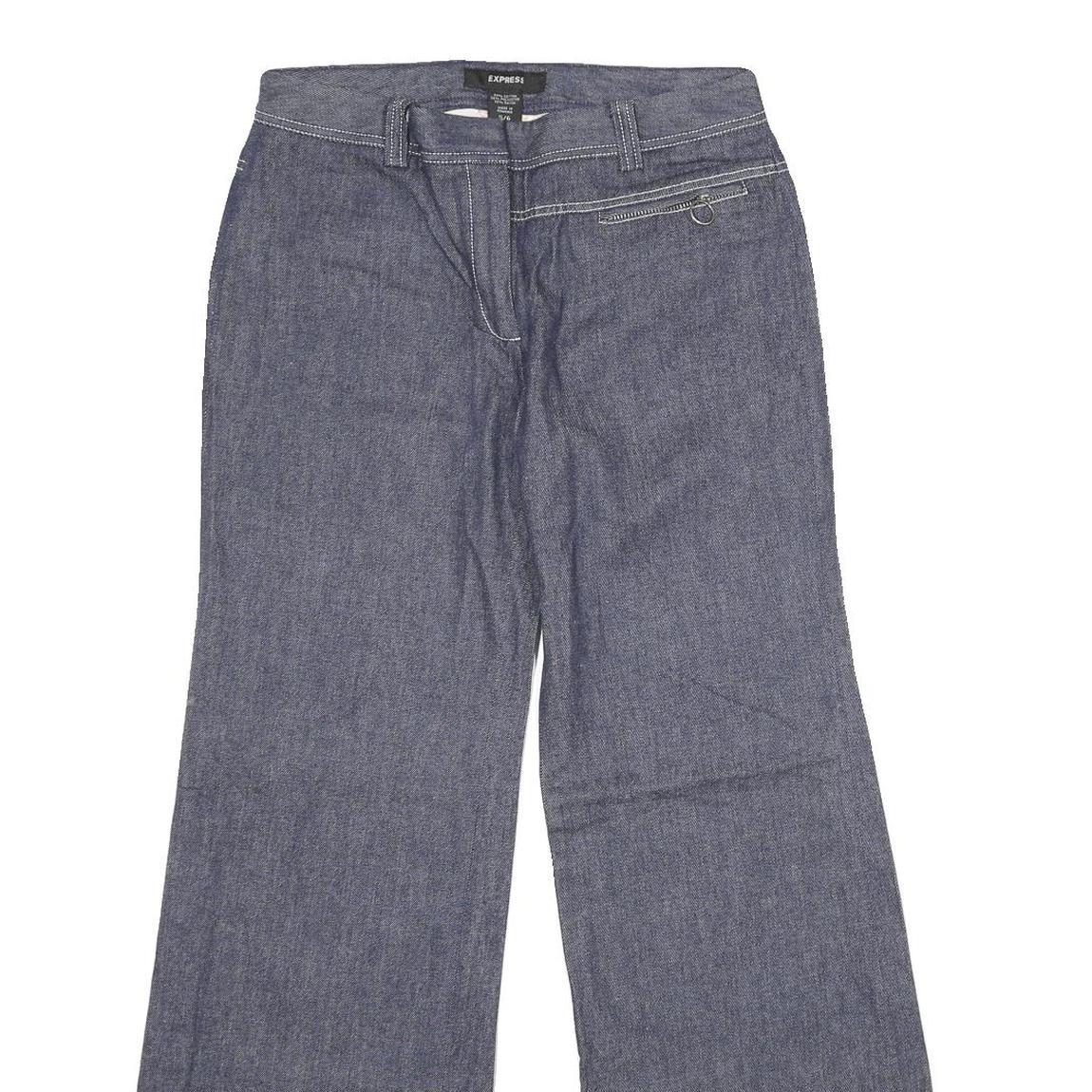 EXPRESS Womens Regular Fit Blue Denim Straight Jeans W28 L32 Zip Closure