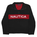 NAUTICA Womens Black & Red Plain Pullover Jumper S Polyester Crew Neck Casual