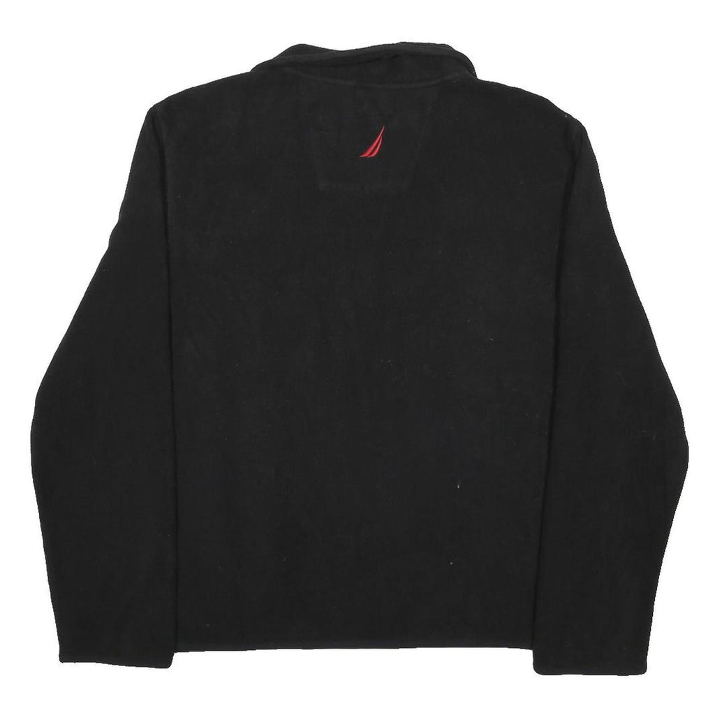 NAUTICA Womens Black & Red Plain Pullover Jumper S Polyester Crew Neck Casual