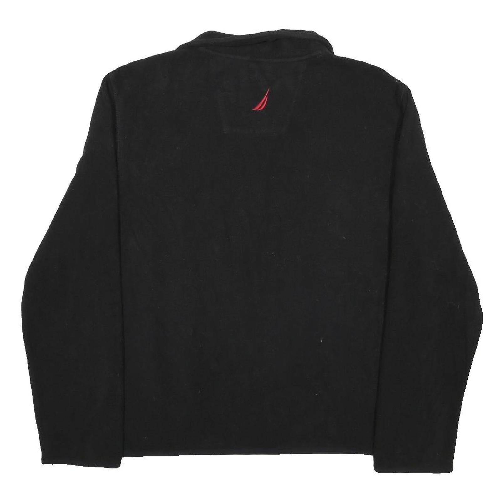 NAUTICA Womens Black & Red Plain Pullover Jumper S Polyester Crew Neck Casual