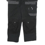 DICKIES Mens Cotton Blend Black Grey Relaxed Cargo Trousers W36 L27 Workwear