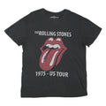 THE ROLLING STONES Womens Black 1975 US Tour Graphic T-Shirt L Short Sleeve Crew
