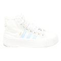 ADIDAS Nizza Platform Womens High Top Trainers White & Light Blue Canvas UK 3.5