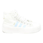 ADIDAS Nizza Platform Womens High Top Trainers White & Light Blue Canvas UK 3.5