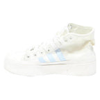 ADIDAS Nizza Platform Womens High Top Trainers White & Light Blue Canvas UK 3.5