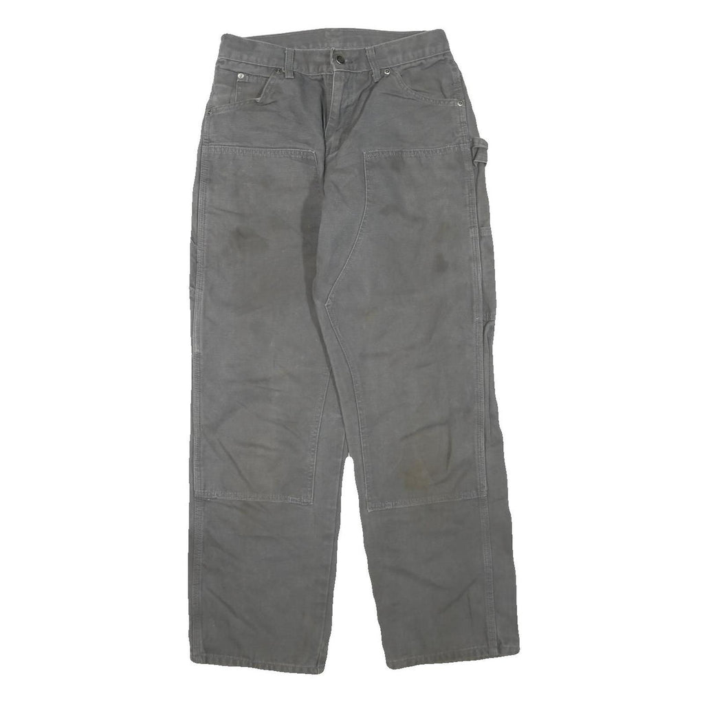 DICKIES Mens Jeans Grey Regular Straight Denim W26 L29 Workwear Utility Zip