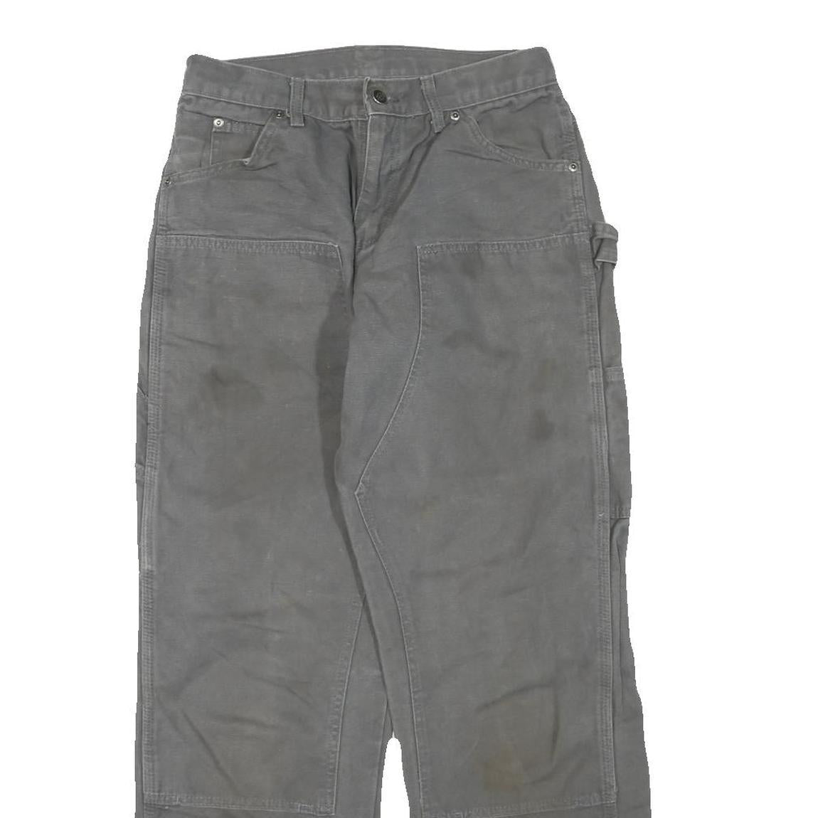 DICKIES Mens Jeans Grey Regular Straight Denim W26 L29 Workwear Utility Zip