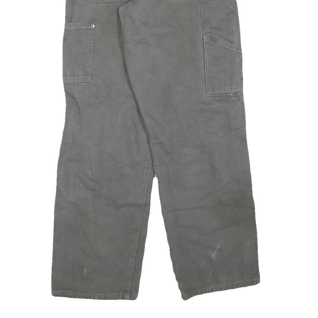 DICKIES Mens Jeans Grey Regular Straight Denim W26 L29 Workwear Utility Zip