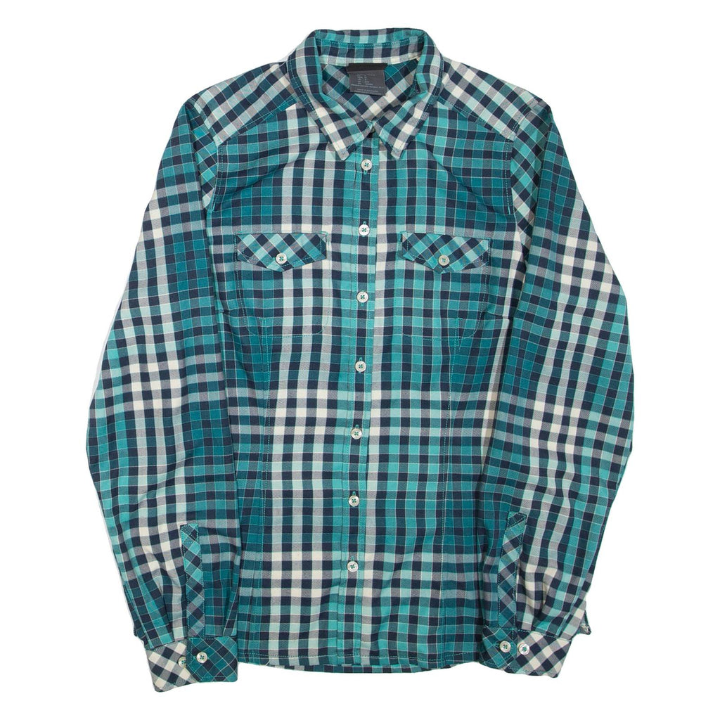 JACK WOLFSKIN Womens Shirt Green Check Long Sleeve UK 10