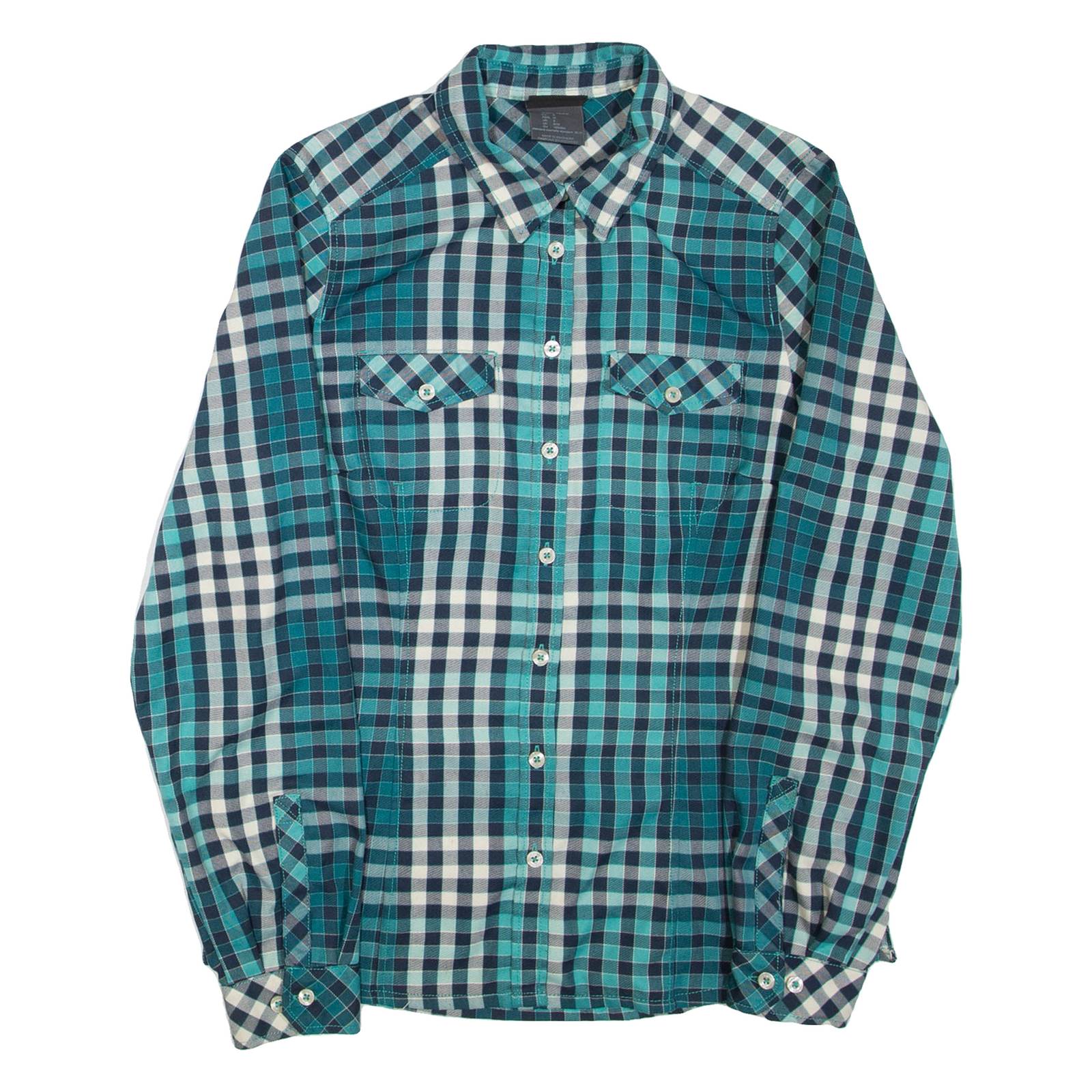 JACK WOLFSKIN Womens Shirt Green Check Long Sleeve UK 10