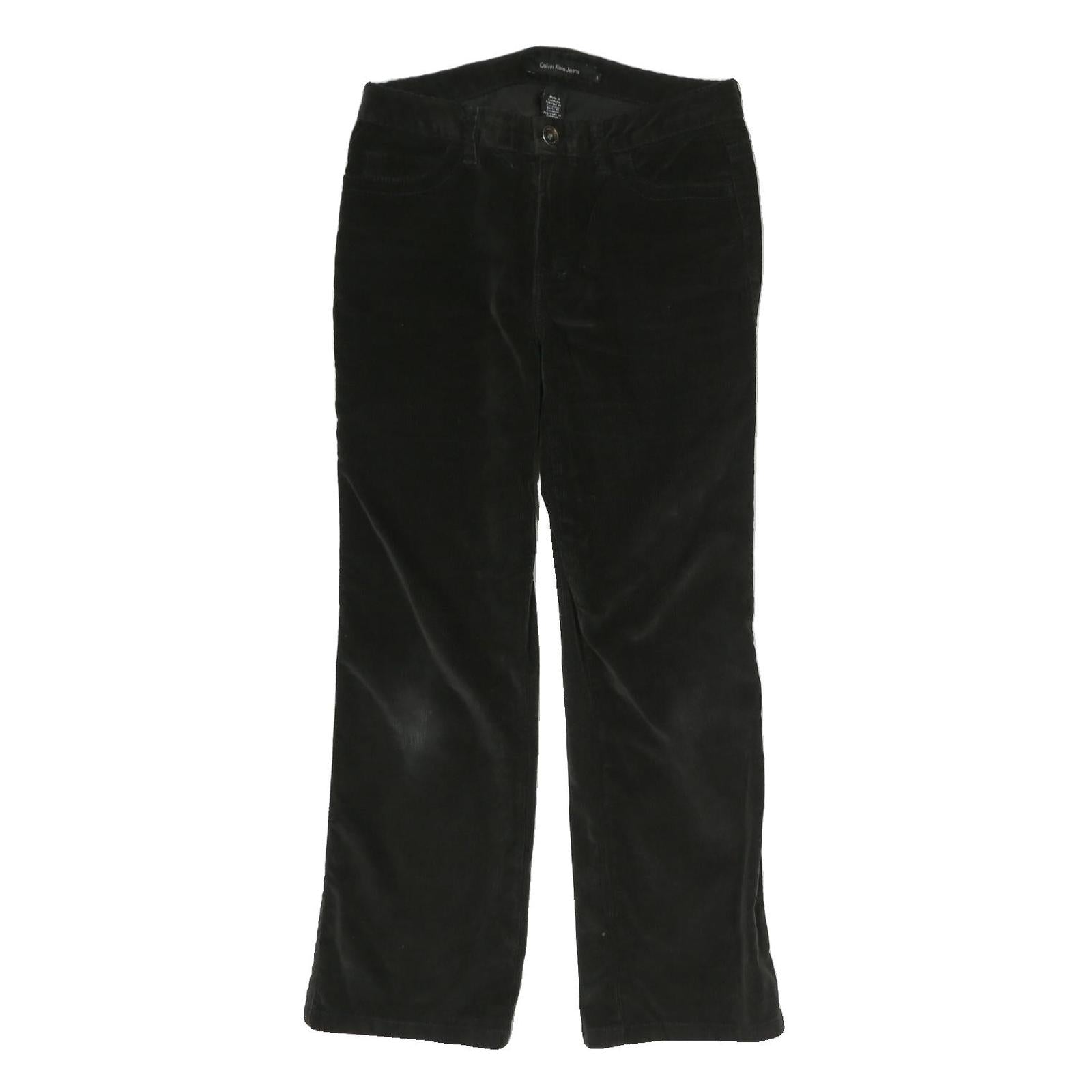 CALVIN KLEIN JEANS Mens Cotton Blend Black Regular Straight Trousers W30 L26