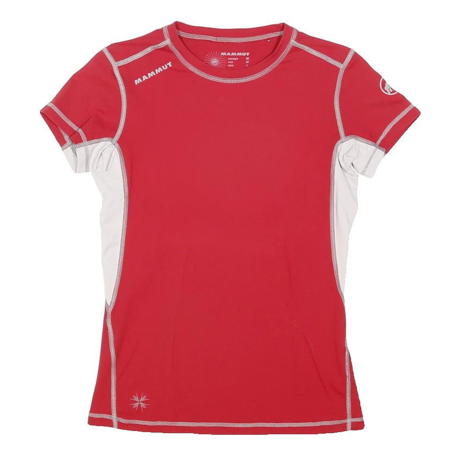 MAMMUT Womens Red & White Modern T-Shirt M Short Sleeve Crew Neck Technical