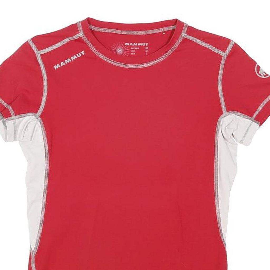 MAMMUT Womens Red & White Modern T-Shirt M Short Sleeve Crew Neck Technical