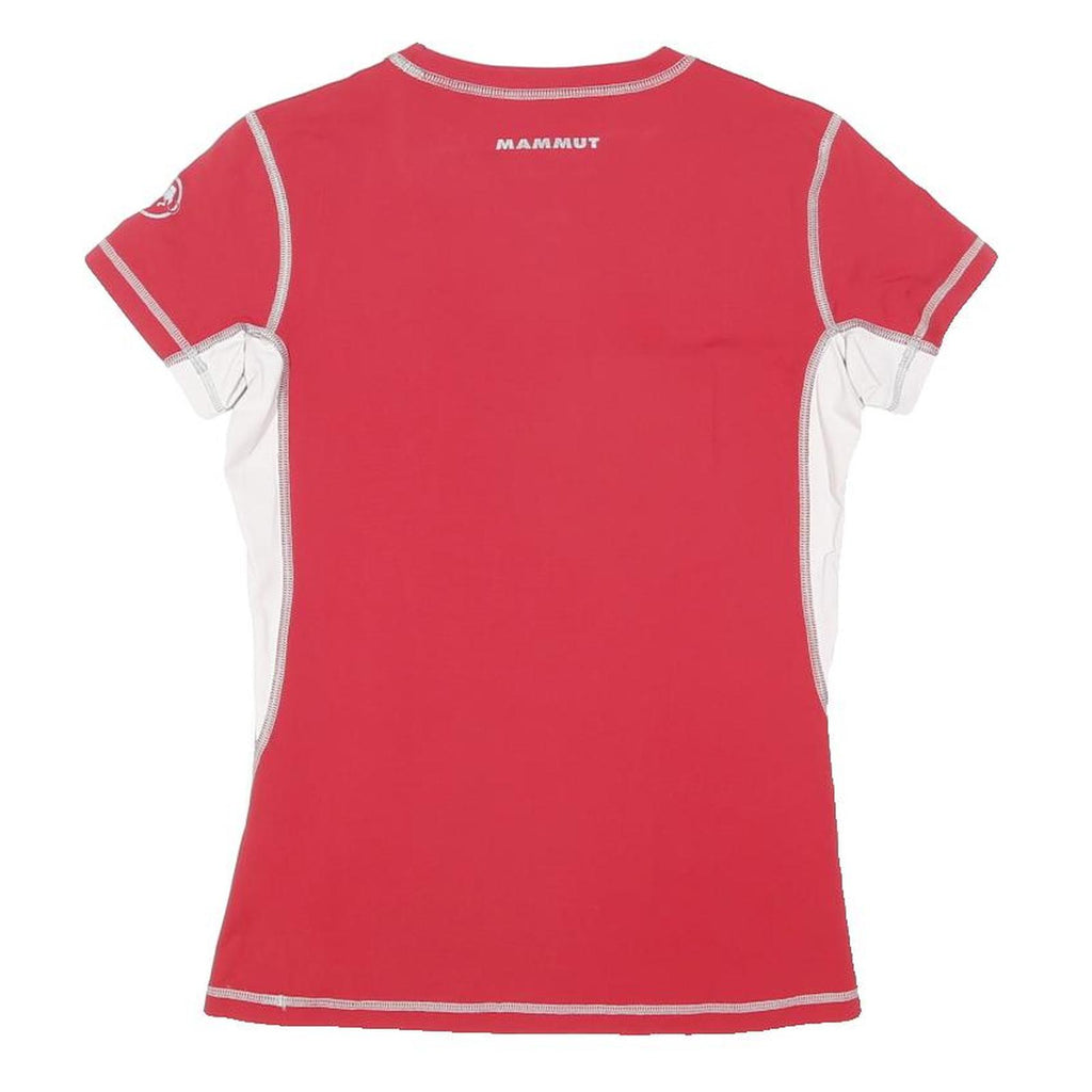 MAMMUT Womens Red & White Modern T-Shirt M Short Sleeve Crew Neck Technical