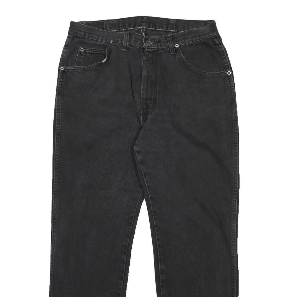 WRANGLER Mens Black Regular Fit Straight Denim Jeans W32 L29 Classic Comfort Zip