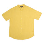 TOMMY HILFIGER Mens Yellow Check Shirt 2XL Short Sleeve Cotton Casual