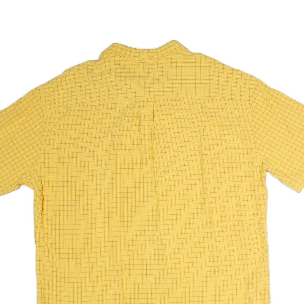 TOMMY HILFIGER Mens Yellow Check Shirt 2XL Short Sleeve Cotton Casual