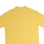 TOMMY HILFIGER Mens Yellow Check Shirt 2XL Short Sleeve Cotton Casual