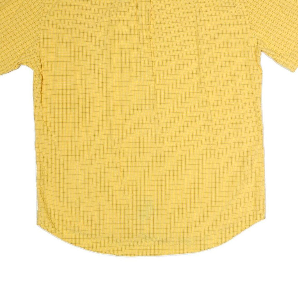 TOMMY HILFIGER Mens Yellow Check Shirt 2XL Short Sleeve Cotton Casual