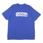 ADIDAS Mens Blue XL Graphic T-Shirt Short Sleeve Crew Neck Cotton Blend Casual