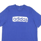 ADIDAS Mens Blue XL Graphic T-Shirt Short Sleeve Crew Neck Cotton Blend Casual