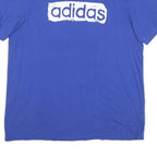 ADIDAS Mens Blue XL Graphic T-Shirt Short Sleeve Crew Neck Cotton Blend Casual