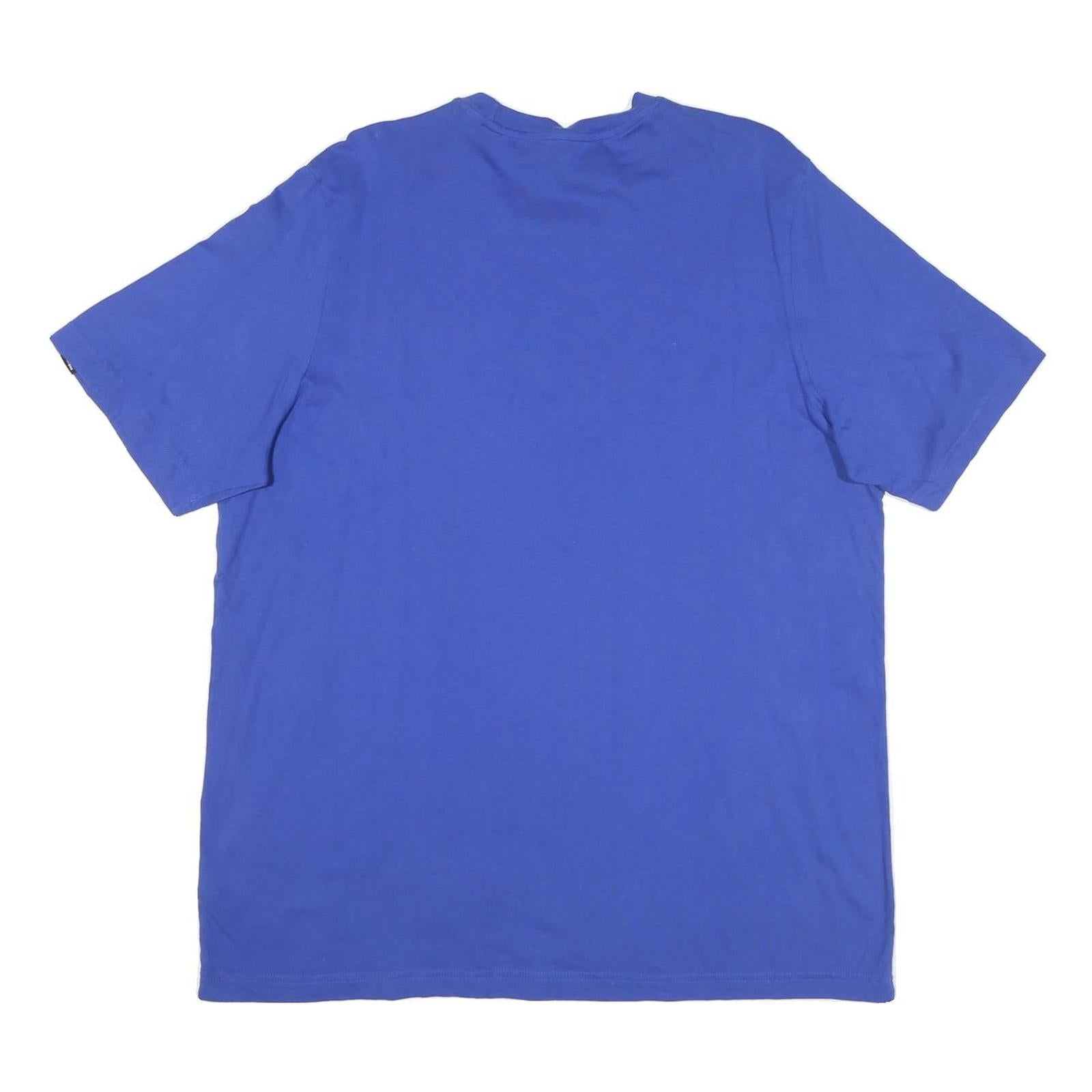 ADIDAS Mens Blue XL Graphic T-Shirt Short Sleeve Crew Neck Cotton Blend Casual