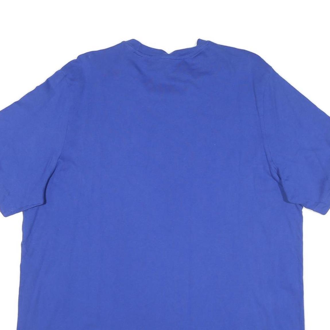 ADIDAS Mens Blue XL Graphic T-Shirt Short Sleeve Crew Neck Cotton Blend Casual