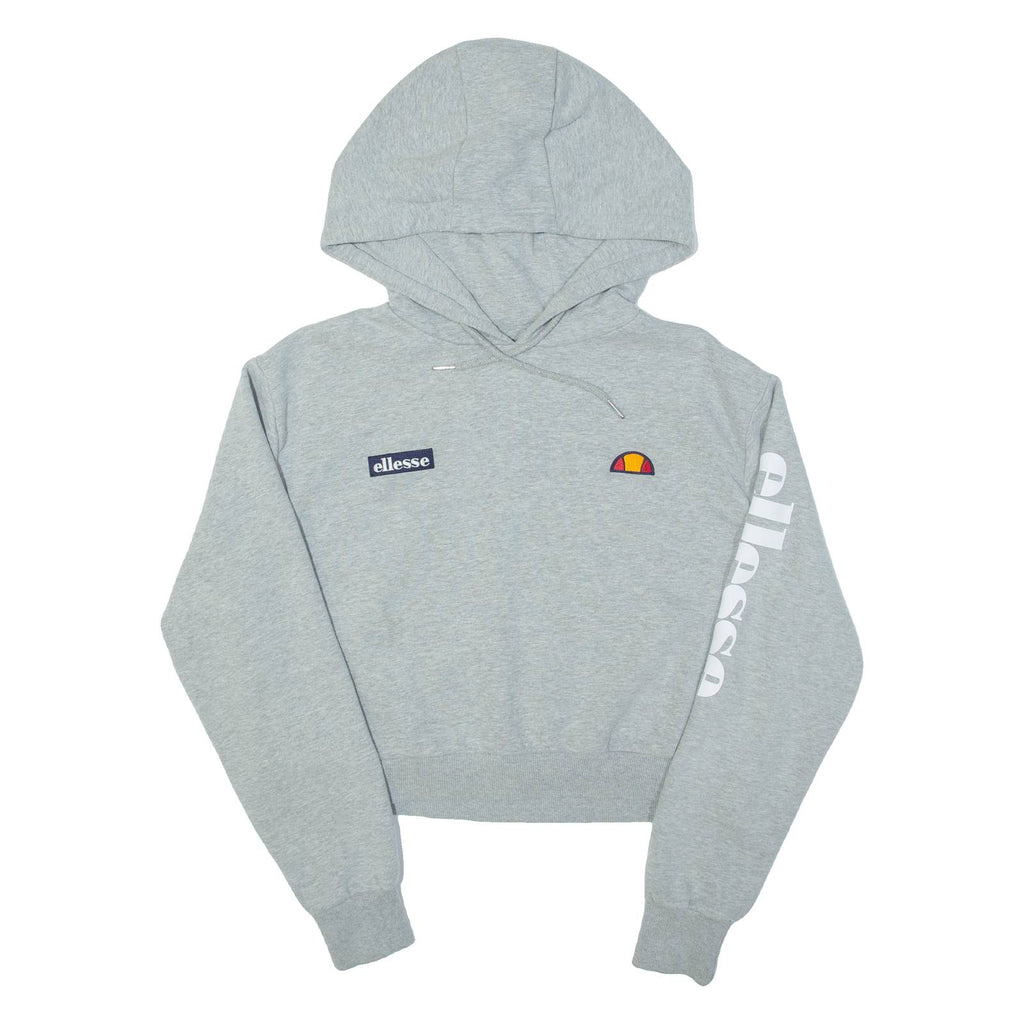 ELLESSE Cropped Womens Grey Hoodie UK 12