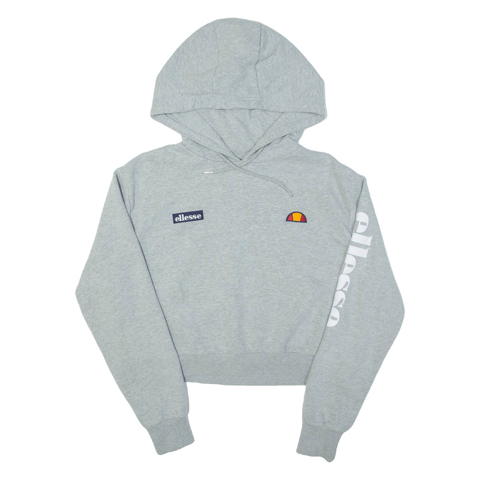 ELLESSE Cropped Womens Grey Hoodie UK 12