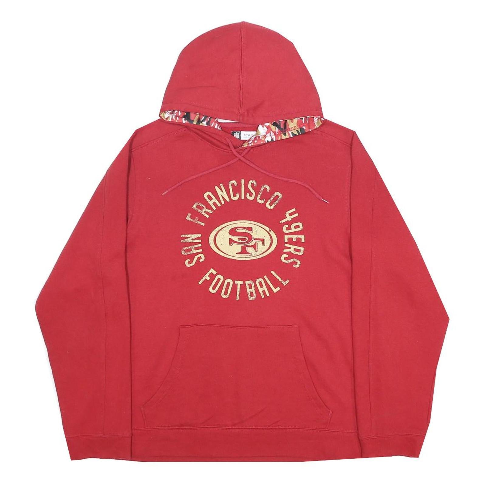 NFL Womens Red San Francisco 49ers Football Hoodie M Cotton Blend Pullover
