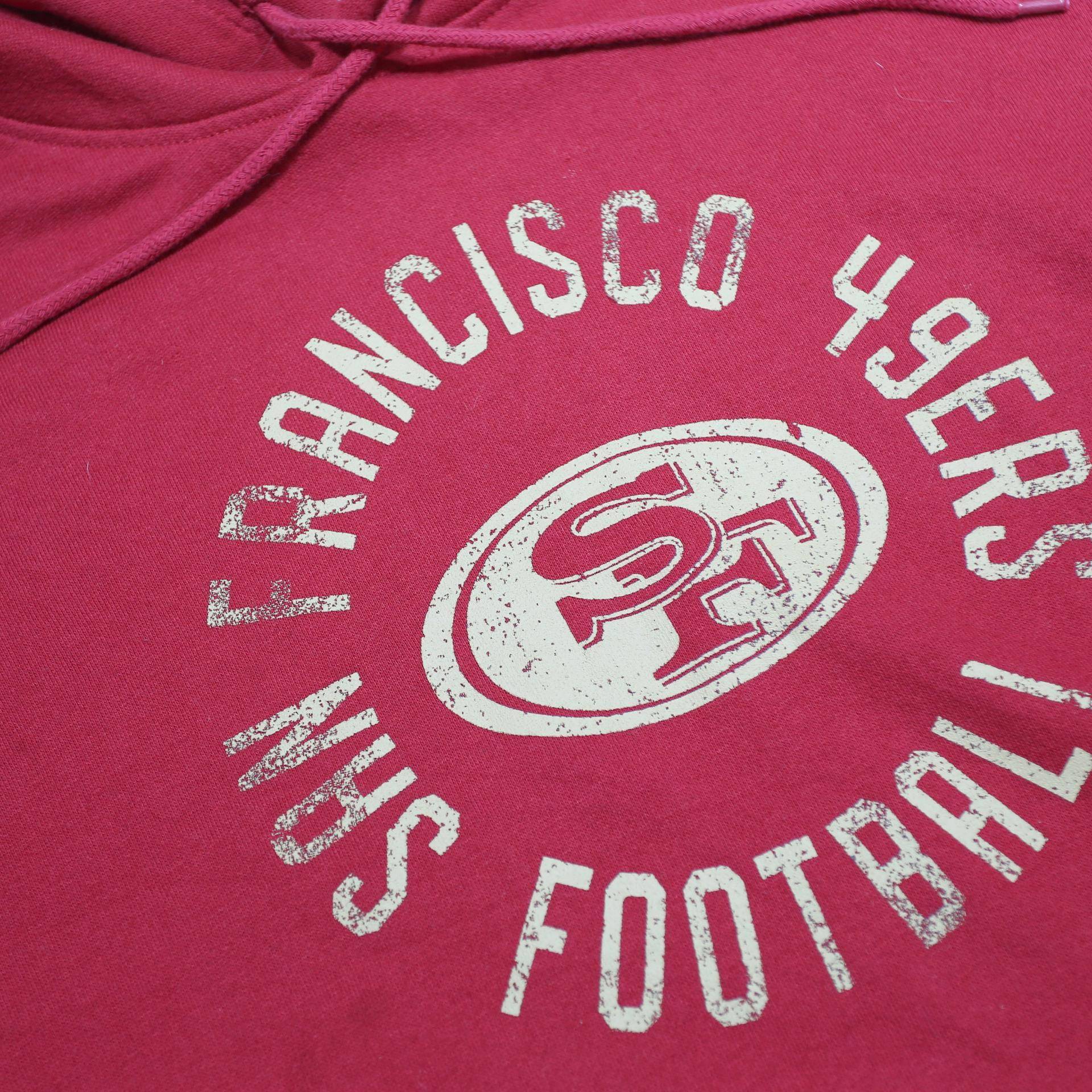 NFL Womens Red San Francisco 49ers Football Hoodie M Cotton Blend Pullover