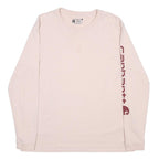 CARHARTT Womens Cream Long Sleeve T-Shirt Crew Neck Logo Sleeve Print L
