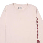 CARHARTT Womens Cream Long Sleeve T-Shirt Crew Neck Logo Sleeve Print L