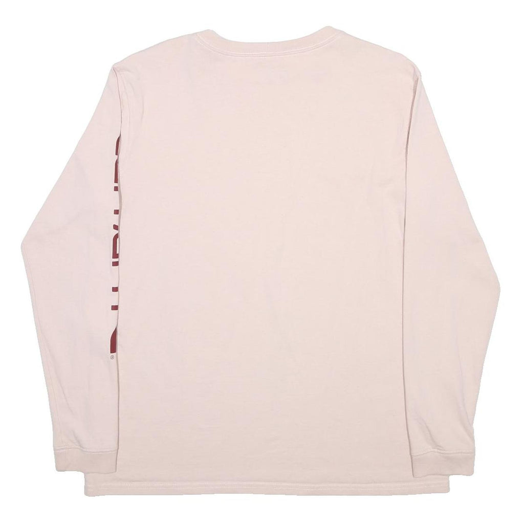 CARHARTT Womens Cream Long Sleeve T-Shirt Crew Neck Logo Sleeve Print L