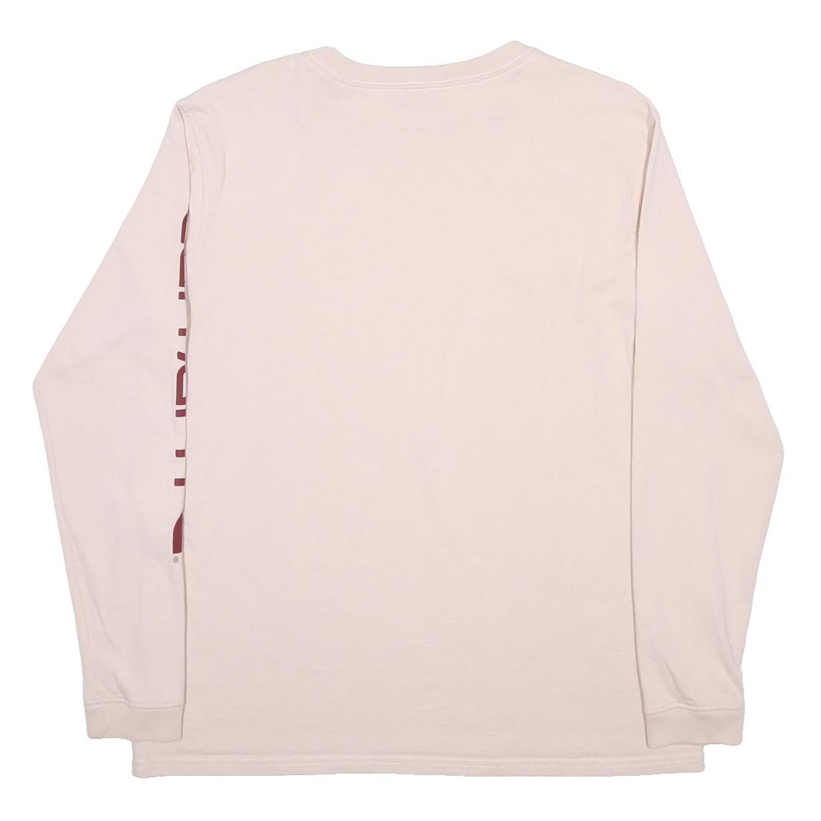CARHARTT Womens Cream Long Sleeve T-Shirt Crew Neck Logo Sleeve Print L
