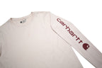 CARHARTT Womens Cream Long Sleeve T-Shirt Crew Neck Logo Sleeve Print L