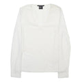 ARMANI EXCHANGE Womens White Textured Top Long Sleeve V-Neck S Fashion
