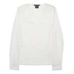 ARMANI EXCHANGE Womens White Textured Top Long Sleeve V-Neck S Fashion