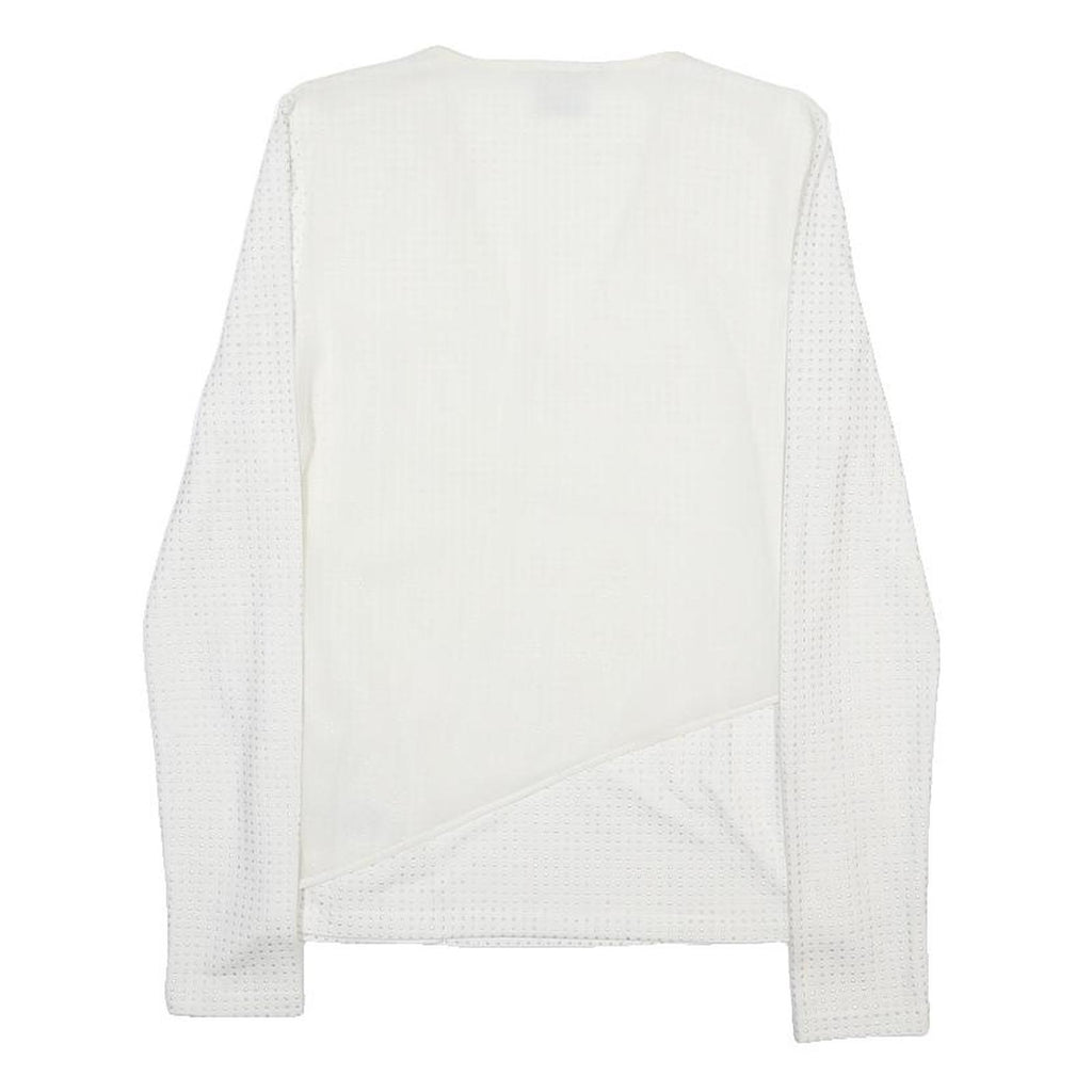 ARMANI EXCHANGE Womens White Textured Top Long Sleeve V-Neck S Fashion