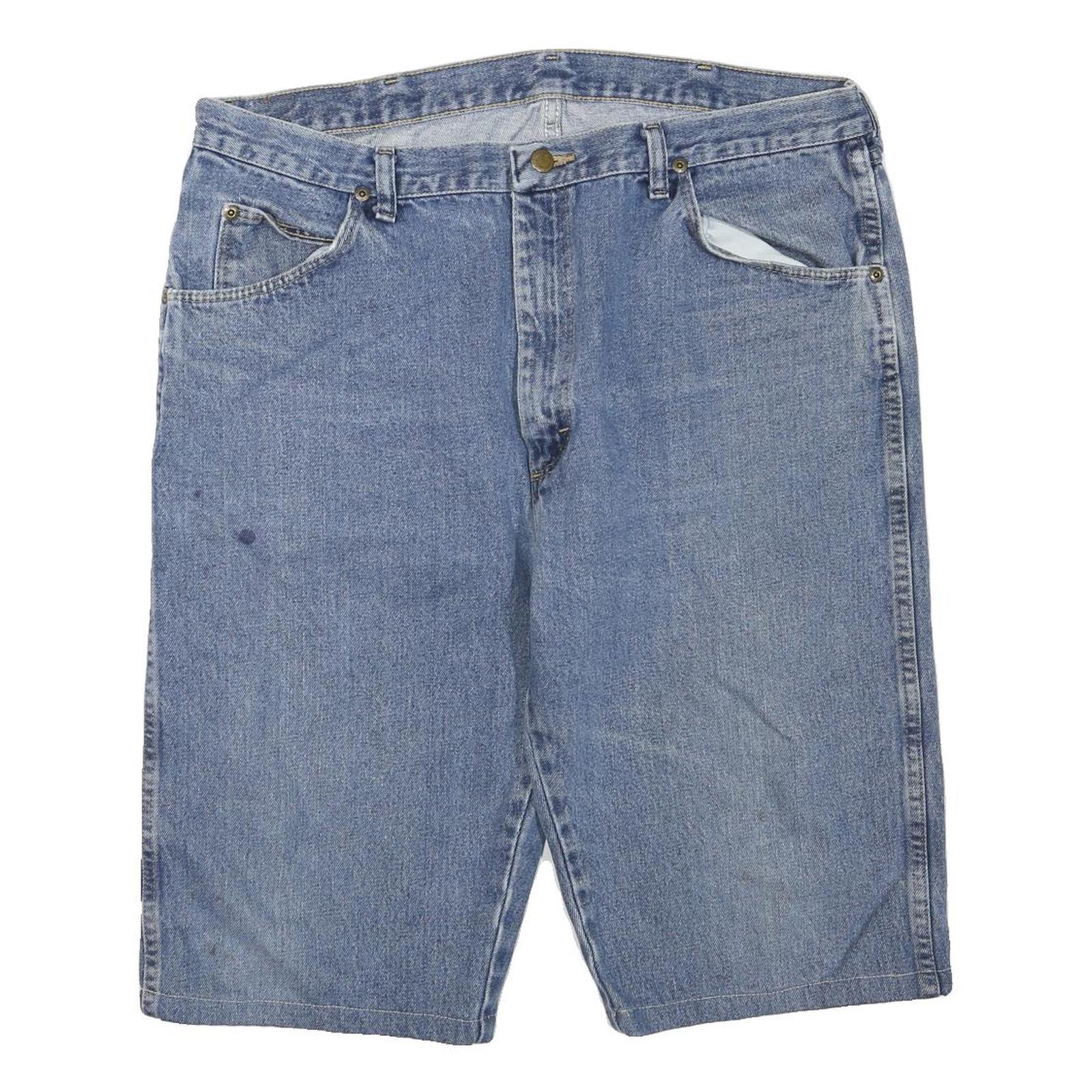 WRANGLER Mens Denim Blue Casual Shorts M W36 Classic Cotton Blend Relaxed Fit