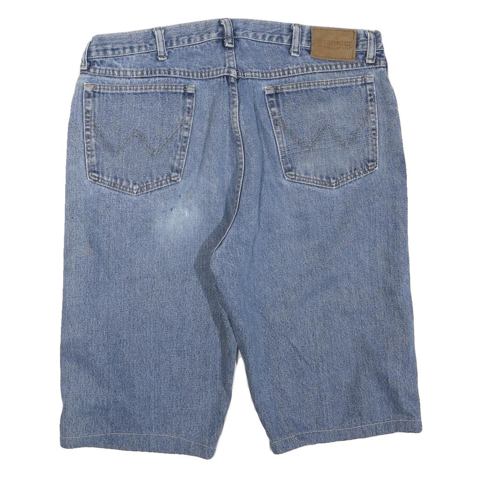 WRANGLER Mens Denim Blue Casual Shorts M W36 Classic Cotton Blend Relaxed Fit