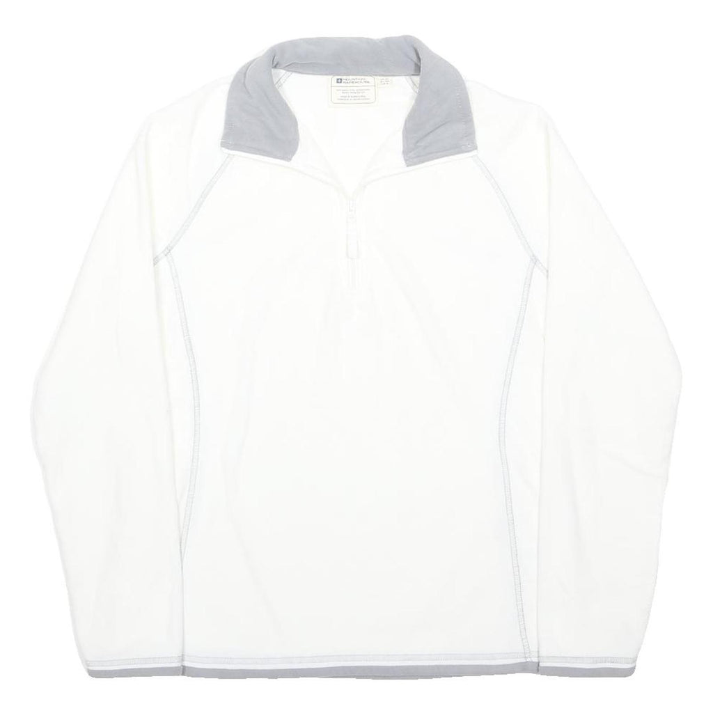 MOUNTAIN WAREHOUSE Womens White & Grey Fleece Jacket UK 10 Zip Outdoor