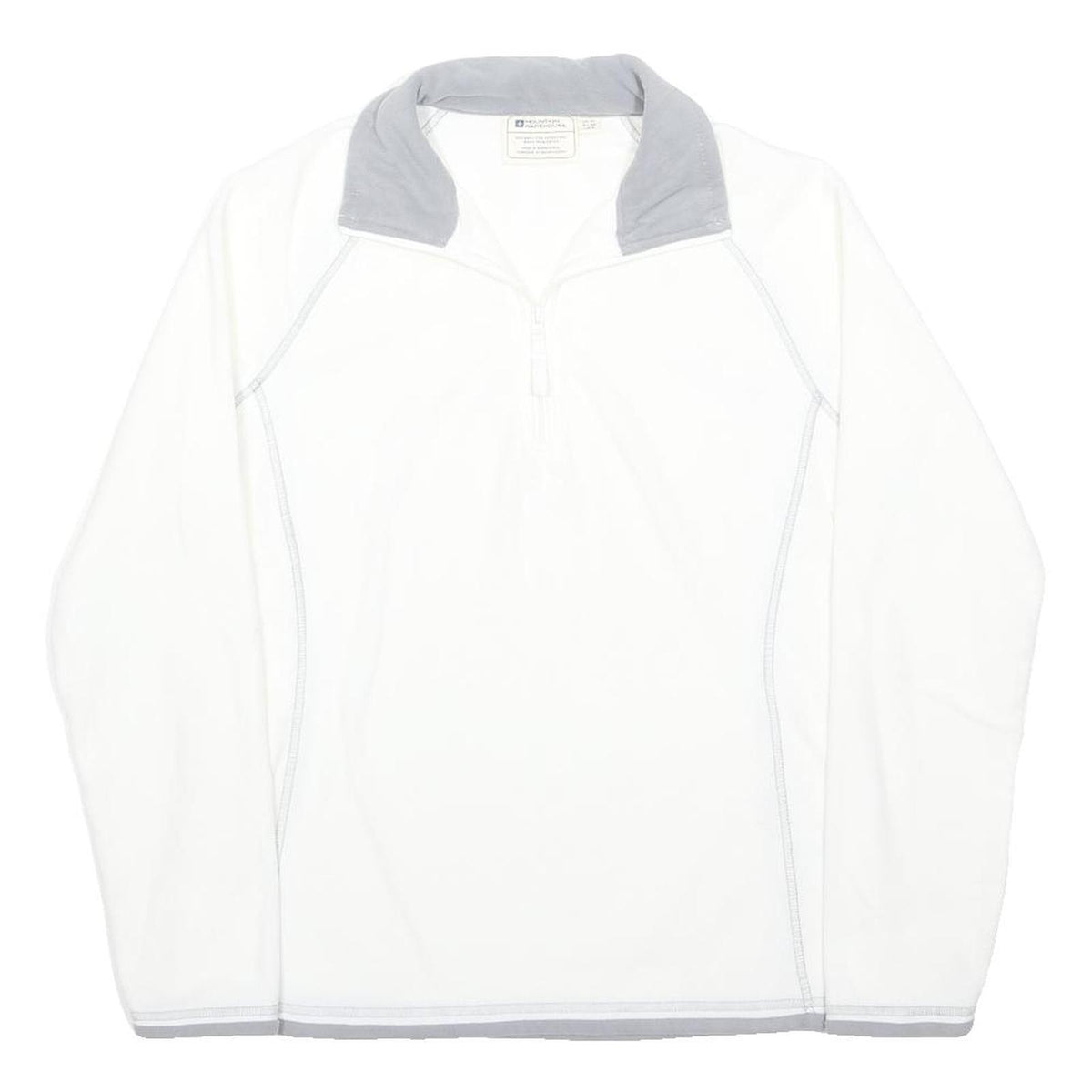 MOUNTAIN WAREHOUSE Womens White & Grey Fleece Jacket UK 10 Zip Outdoor