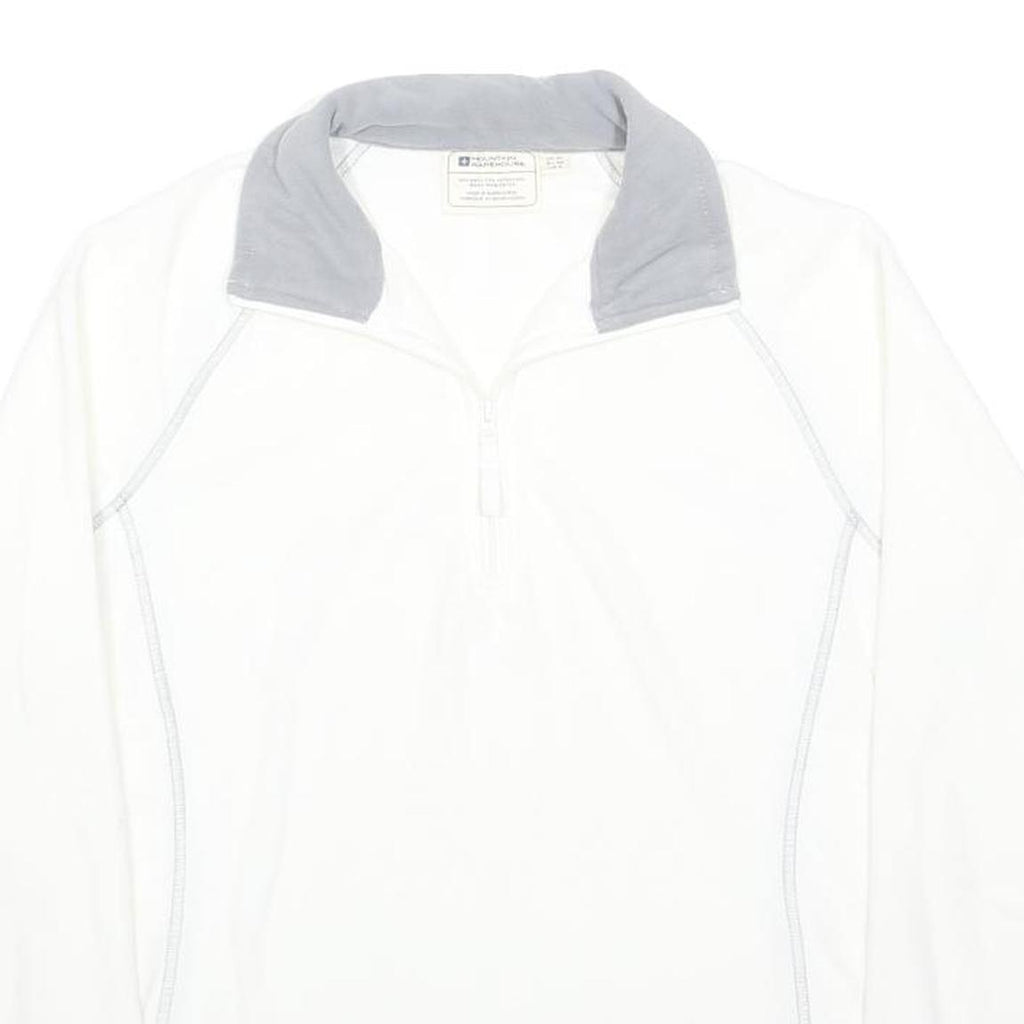 MOUNTAIN WAREHOUSE Womens White & Grey Fleece Jacket UK 10 Zip Outdoor