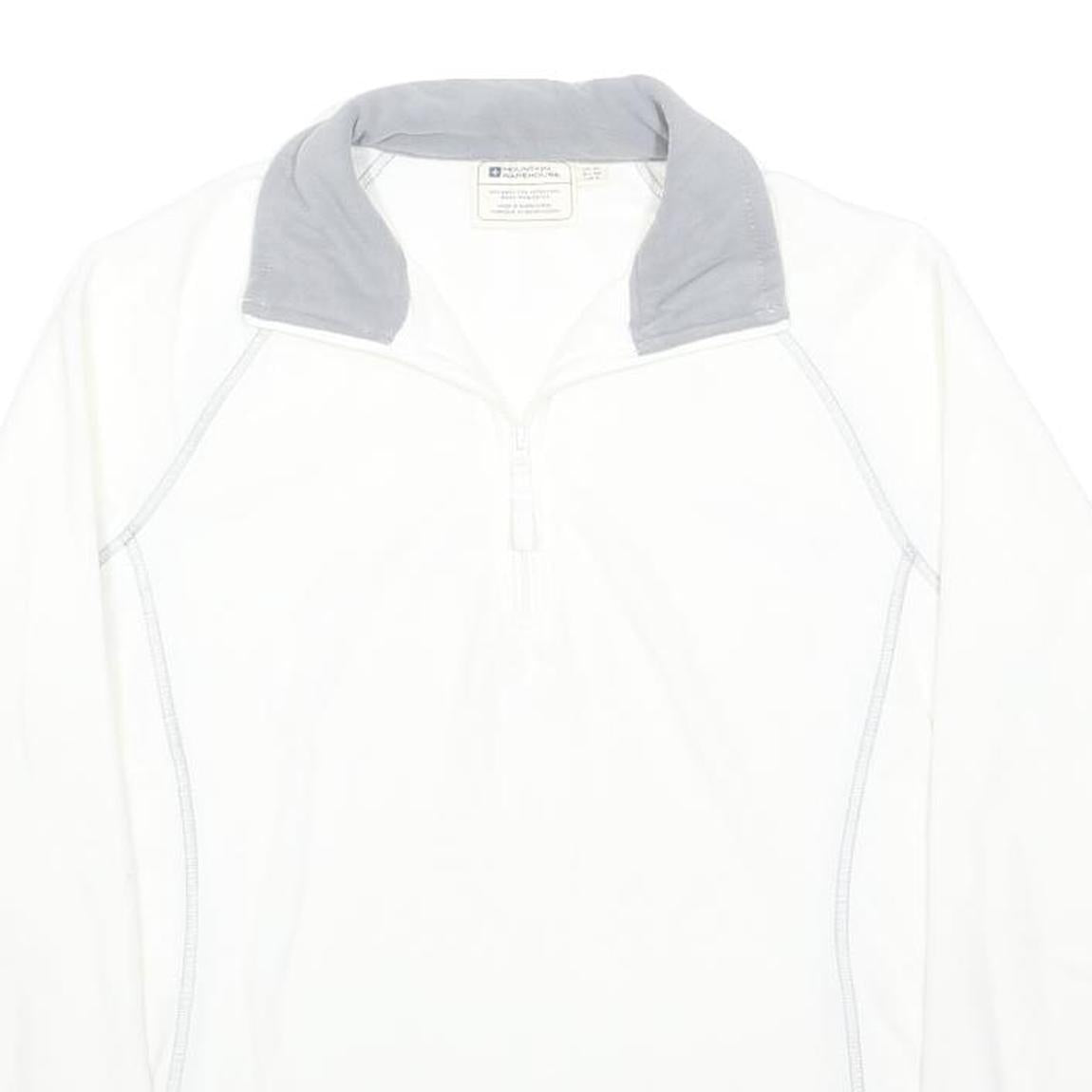 MOUNTAIN WAREHOUSE Womens White & Grey Fleece Jacket UK 10 Zip Outdoor
